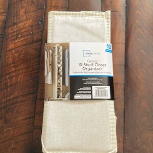 10-shelf closet organizer.